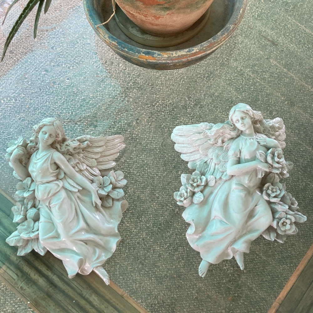 Angels wall hanging planters set of Two
